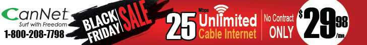 Black Friday West Coast Offer on 25M Cable Internet (PROMOTION HAS ENDED)